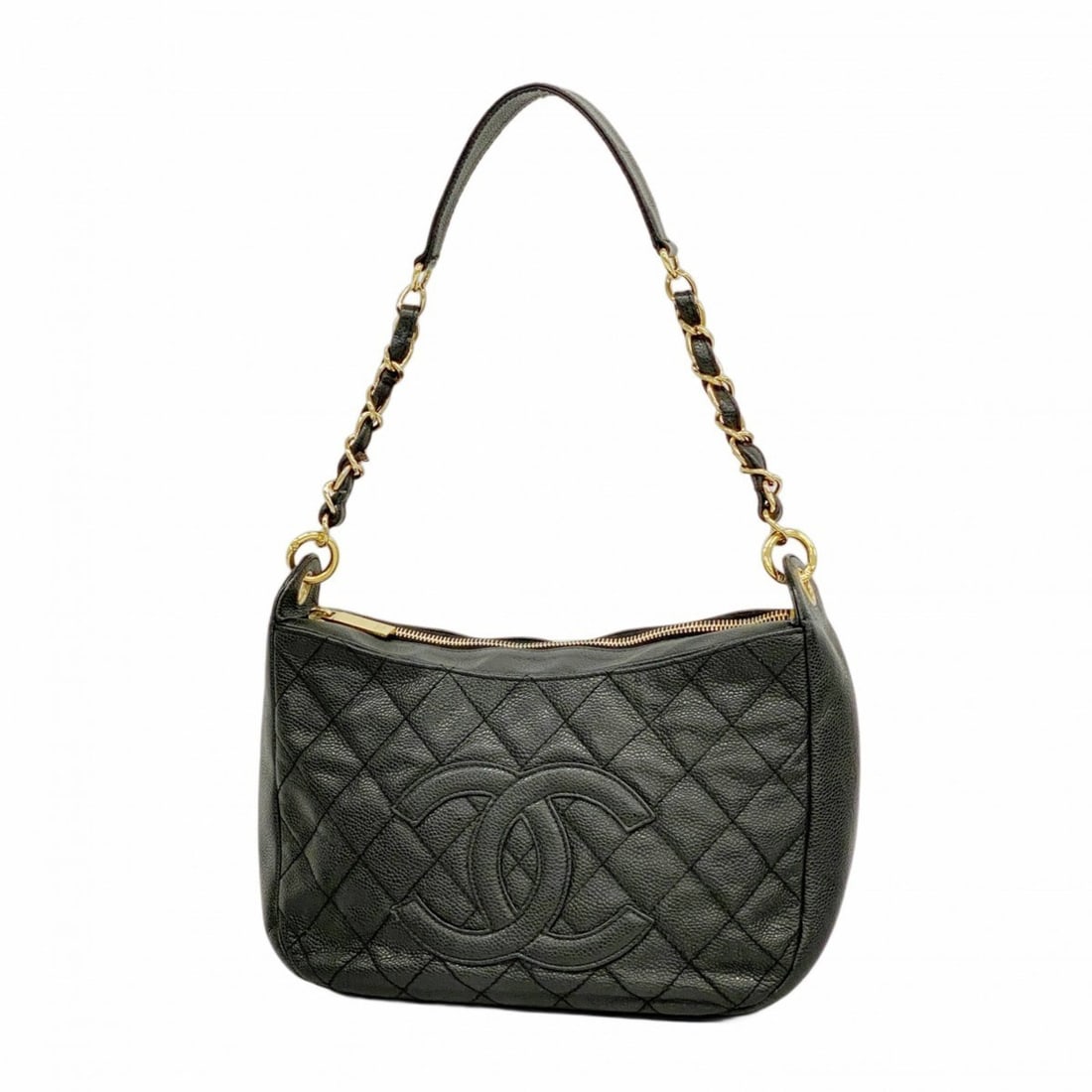 Chanel Matelasse Shoulder Bag in Caviar Skin, Black, Women's: --- Catalog ---Category: SizeSize (HxWxD): 17cm x 27cm x 9.5cm / 6.69'' x 10.62'' x 3.74''Category: DesignType: Shoulder bagColor: BlackGender: WomenMaterial: Grained Calfskin Hardware Color: GoldCate