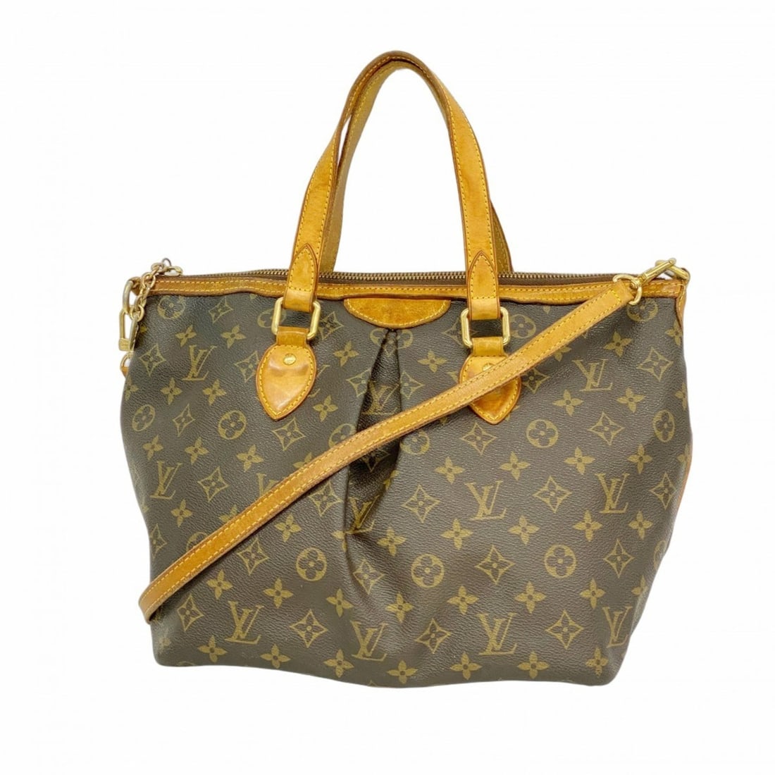Louis Vuitton Monogram Palermo PM Handbag M40145 Brown 2-Way Bag for Women: --- Catalog ---Category: SizeSize (HxWxD): 27cm x 29cm x 16cm / 10.62'' x 11.41'' x 6.29''Category: DesignType: HandbagColor: BrownGender: WomenCategory: GeneralMPN: M40145Brand: Louis Vuitton--- Item
