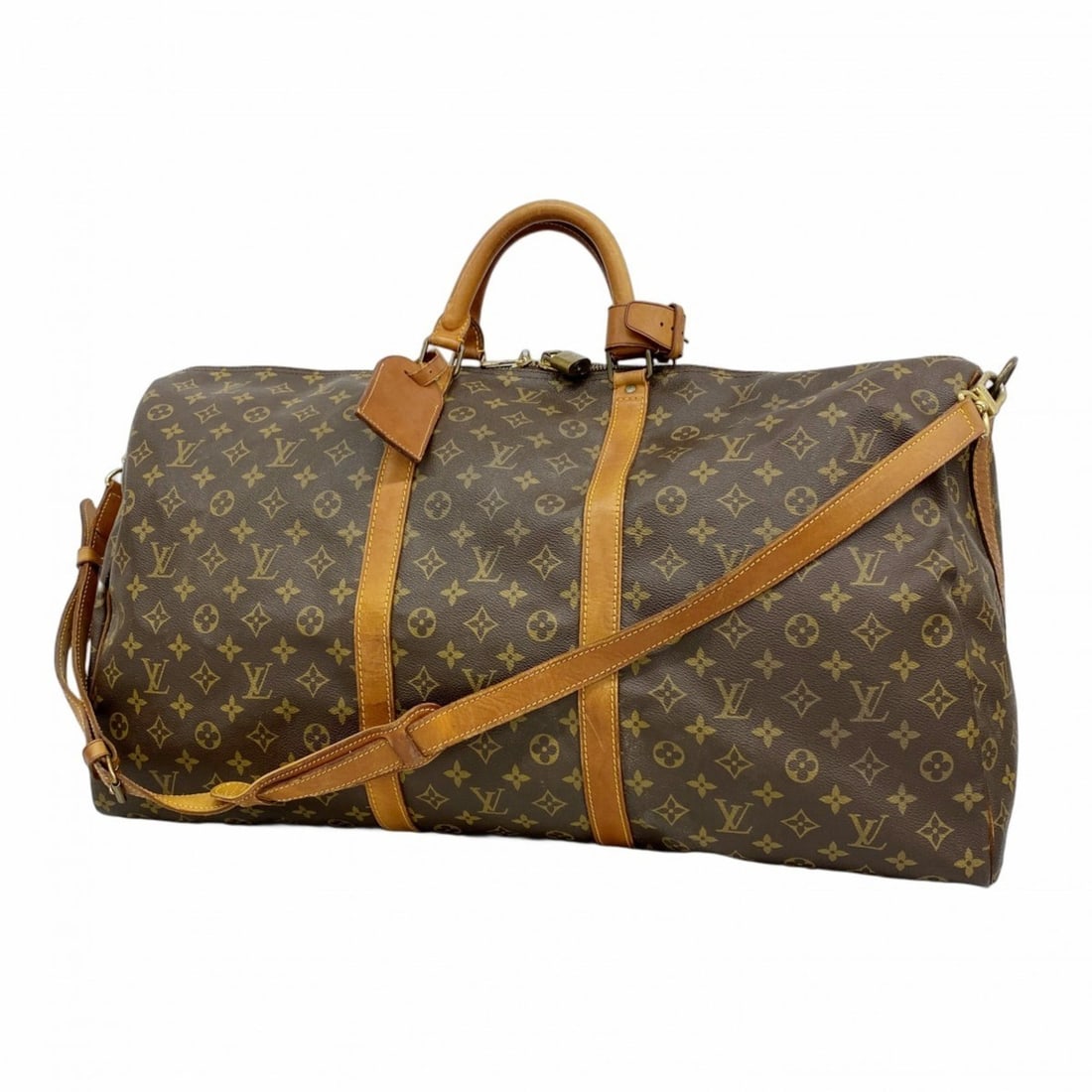 Louis Vuitton Monogram Keepall Bandouliere 60 Boston Bag M41412 Brown Men's/Women's (1 of 13)