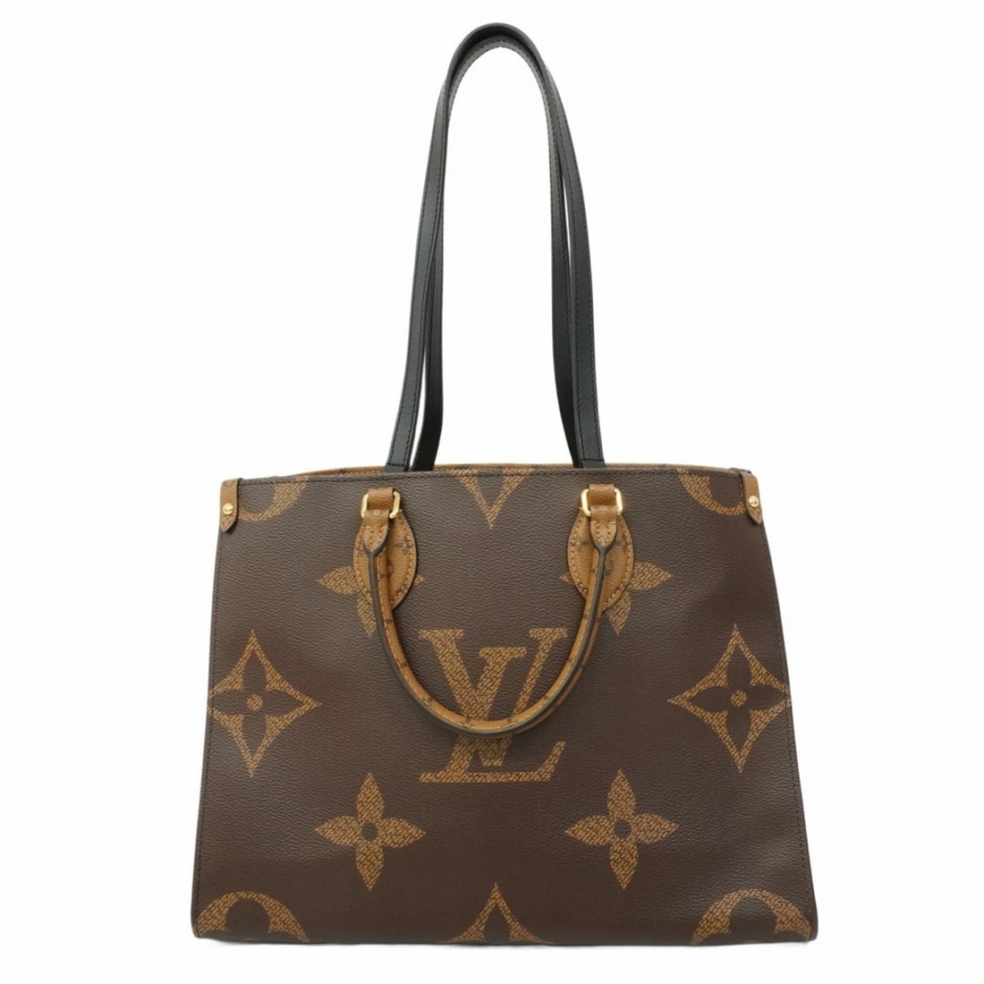 Louis Vuitton Monogram Giant Reverse On-the-Go Tote Bag M45321 Brown 2-Way for Women: --- Catalog ---Category: SizeSize (HxWxD): 27cm x 34.5cm x 15cm / 10.62'' x 13.58'' x 5.9''Category: DesignType: Tote bagColor: BrownGender: WomenCategory: GeneralMPN: M45321Brand: Louis Vuitton--- It