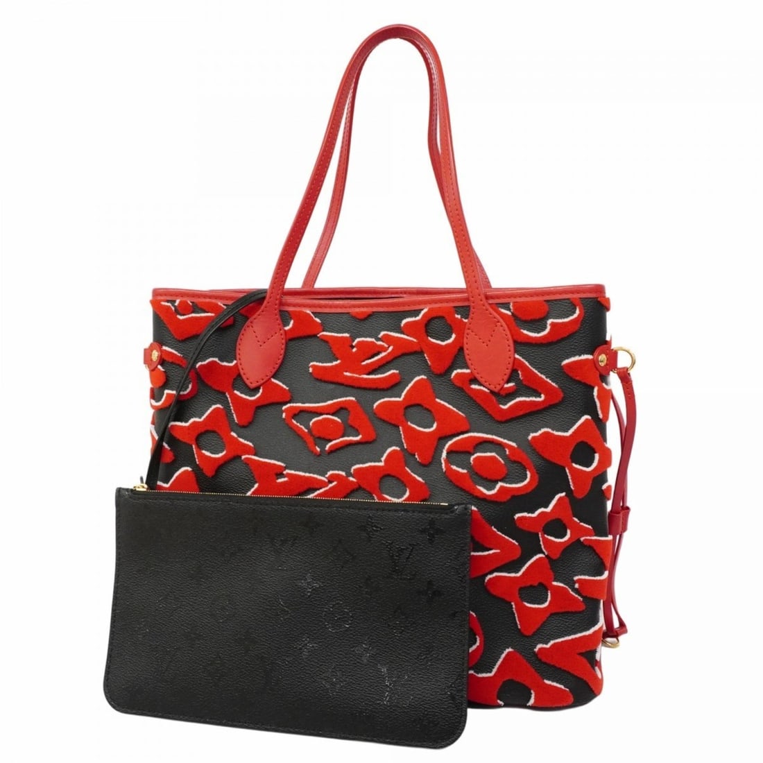 Louis Vuitton Monogram Tufted Tote Bag LVXUF Neverfull MM M45544 Black/Red Women's (1 of 11)