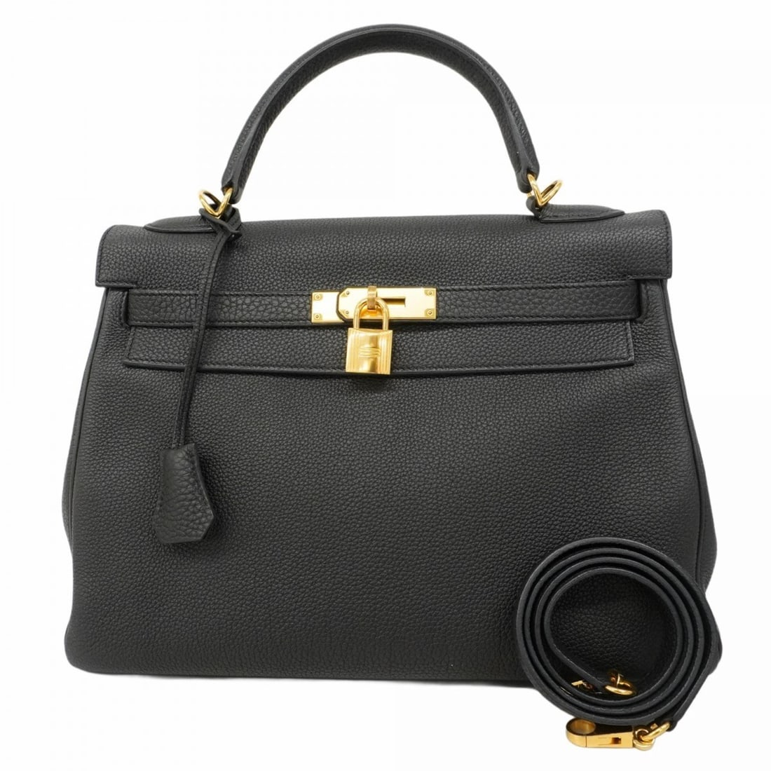 Hermes Hermès Kelly 32 Togo Black Handbag with A Stamp, 2-Way Bag for Women: --- Catalog ---Category: SizeSize (HxWxD): 23cm x 31cm x 13cm / 9.05'' x 12.2'' x 5.11''Category: DesignType: HandbagColor: BlackGender: WomenMaterial: Togo leather Hardware Color: GoldCategory: Gener