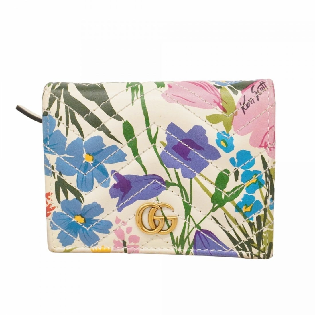Gucci GG Marmont Ken Scott Wallet 466492 Leather White Multicolor Women's: --- Catalog ---Category: SizeSize (HxWxD): 8.5cm x 11cm x 3cm / 3.34'' x 4.33'' x 1.18''Category: DesignType: Wallet (bi-fold)Color: Multi-color, WhiteGender: WomenMaterial: Leather Category: GeneralM