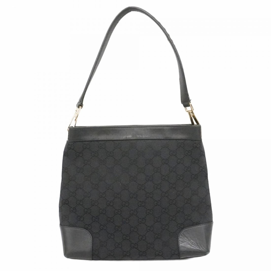 Gucci GG Canvas Shoulder Bag 33900 Black Champagne Women's (1 of 18)
