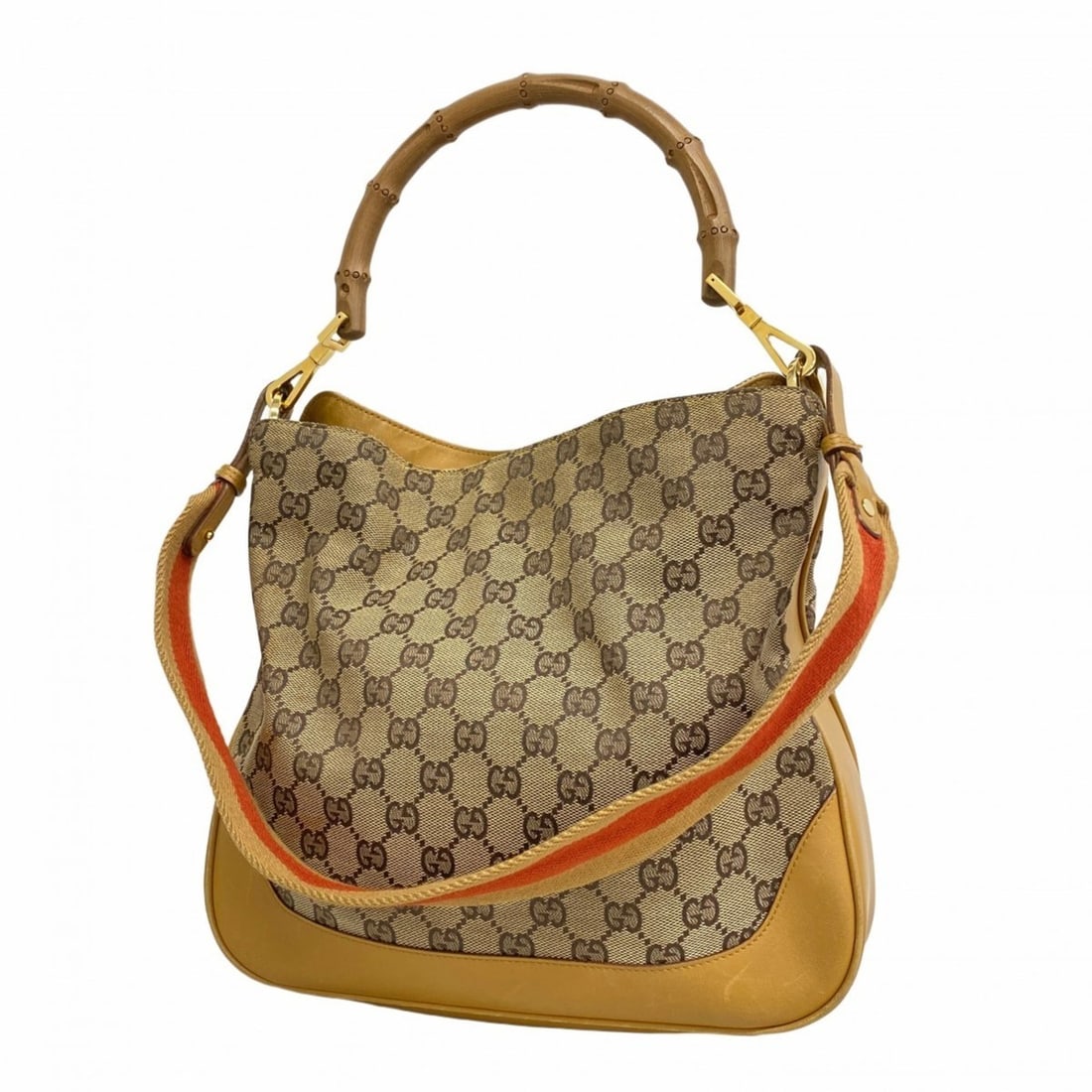 Gucci GG Canvas Bamboo Handbag 001 4095 Brown 2-Way Bag for Women P2120581 (1 of 12)