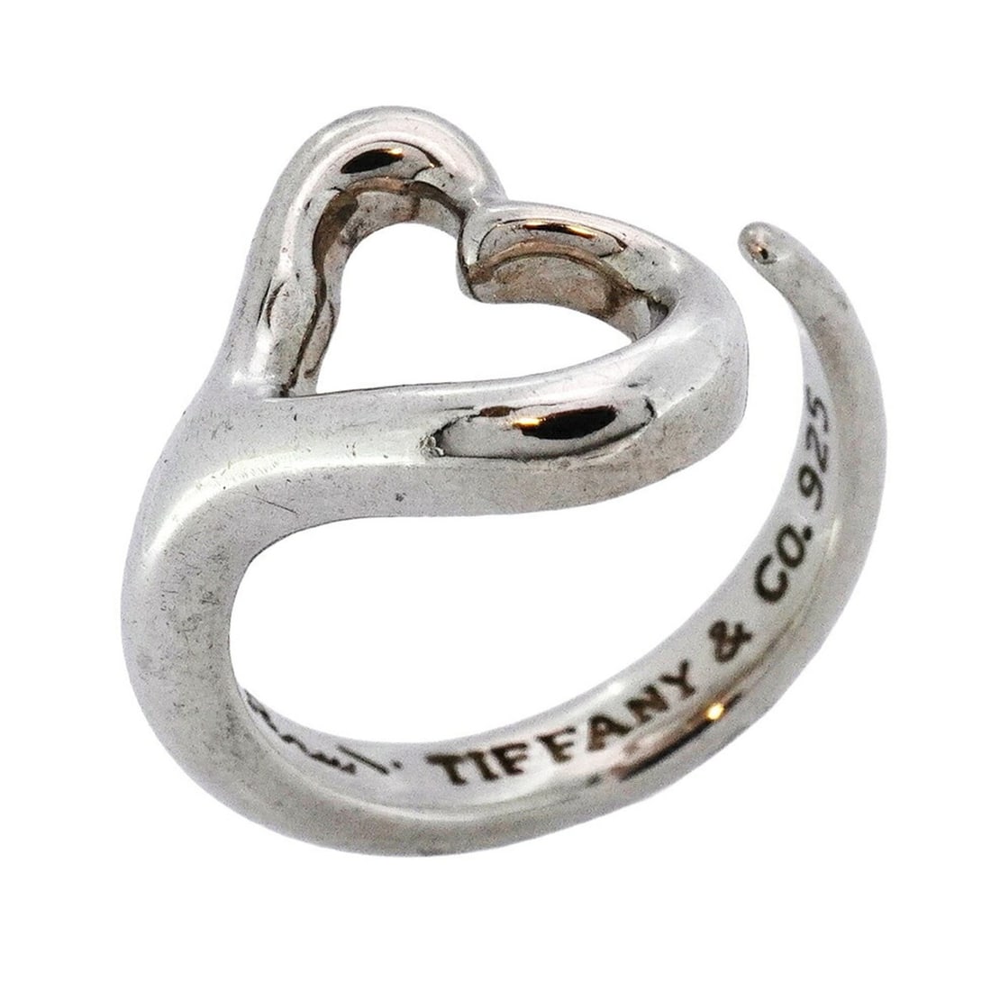 Tiffany Heart Ring, Silver 925, Size 10, Women's: --- Catalog ---Category: SizeJP Size: 10US Size: 5.5Category: DesignType: Band ringGender: WomenMaterial: Silver 925Category: GeneralBrand: Tiffany--- Item List ---Section: ConditionRanking: Rank AB U