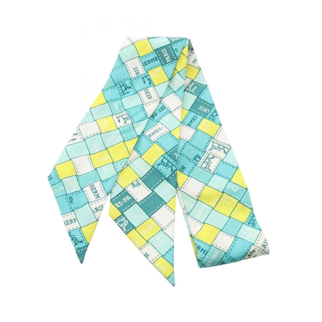 Hermes Hermès Twilly BOLDUC AU CARRE Silk Scarf for Women in Multicolored Green: --- Catalog ---Category: SizeSize (LxW): 85cm x 5cm / 33.46'' x 1.96''Category: DesignType: ScarfColor: Green, Multi-colorGender: WomenMaterial: Silk Category: GeneralBrand: Hermes--- Item List ---Sec