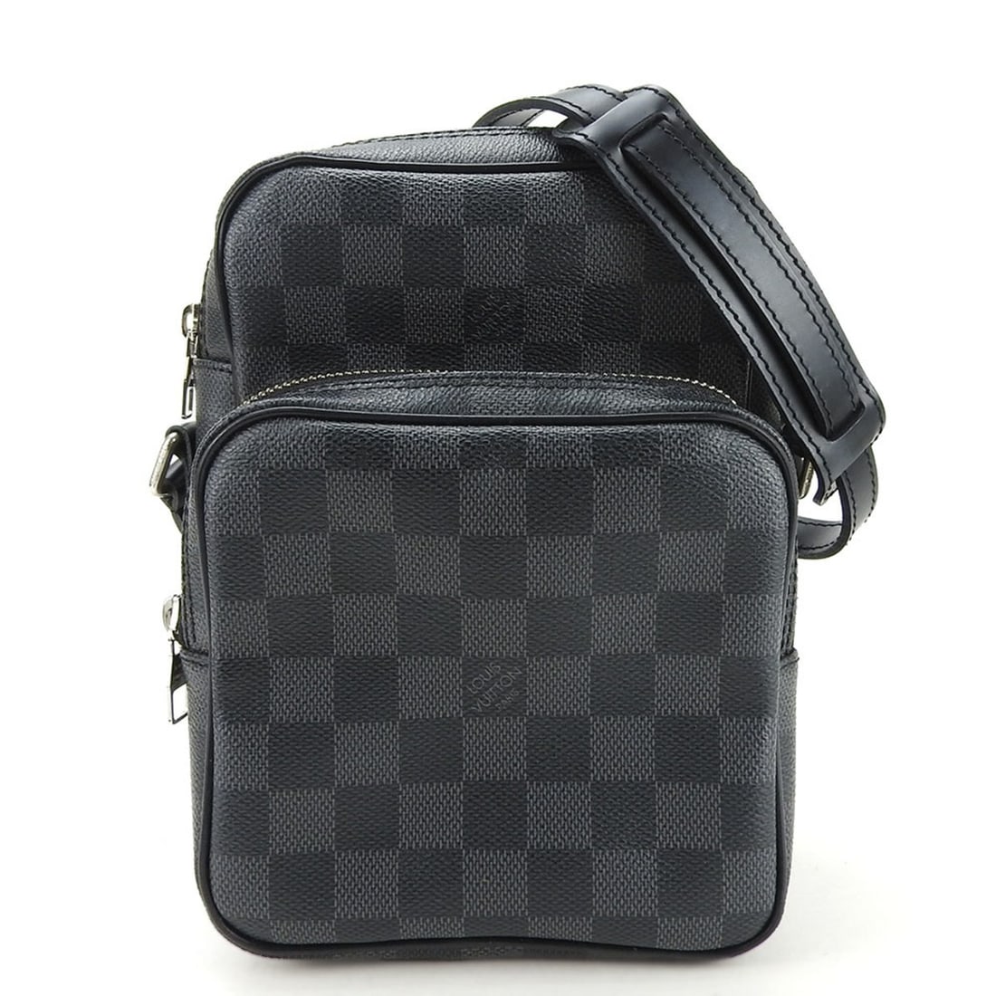 Louis Vuitton Shoulder Bag Rem N41446 Damier Graphite Gray Black with Silver Hardware Pochette Men's (1 of 20)