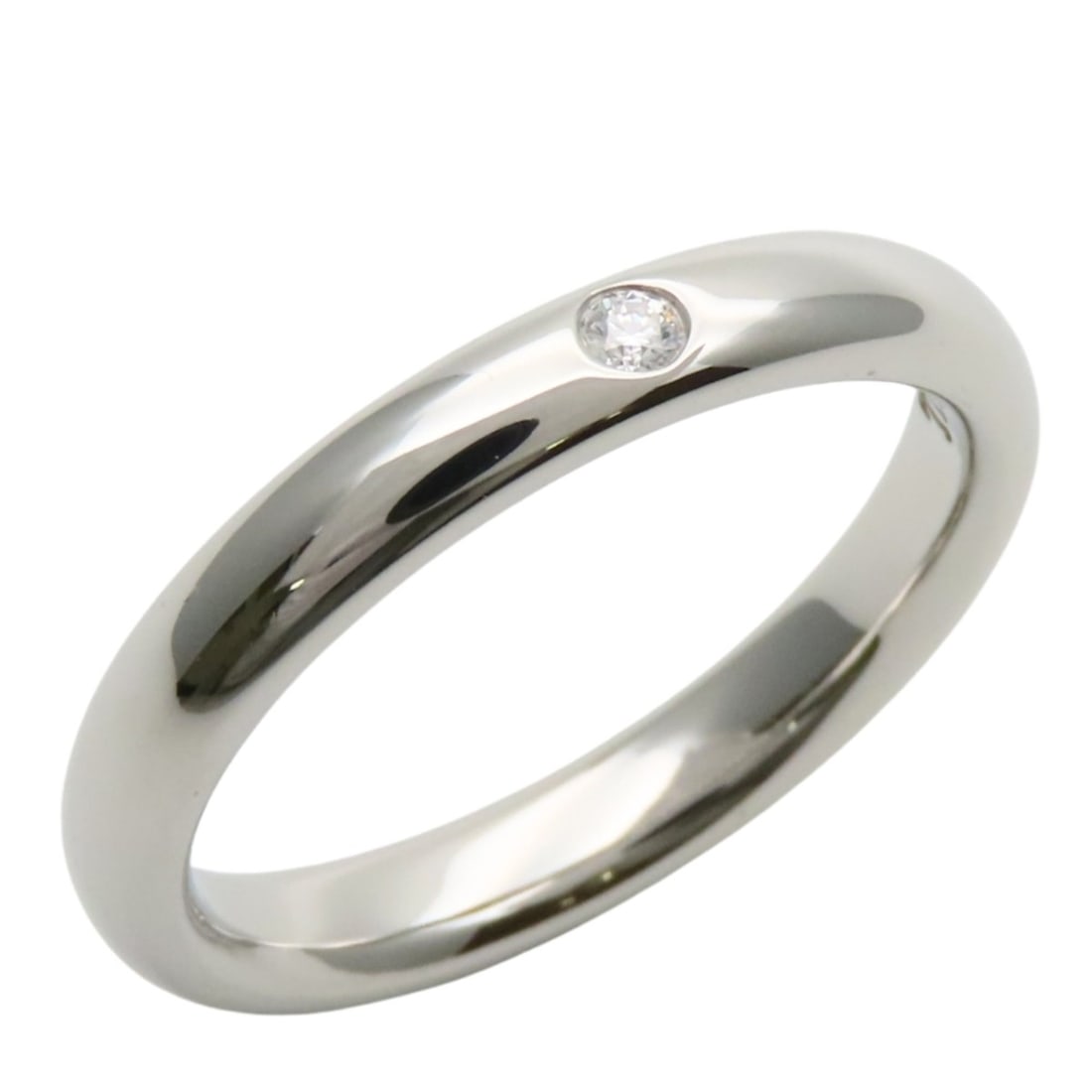 Tiffany & Co. Stacking Ring with Diamonds, Platinum, 950, 1 Diamond, Elsa Peretti, Women's, TIFFANY: --- Catalog ---Category: SizeWidth: 2.8mm / 0.11''Weight: 4.8g / 0.16oz.JP Size: 8US Size: 4.5Category: DesignType: Band ringColor: PlatinumStone: DiamondGender: WomenMaterial: Platinum 950Category: G