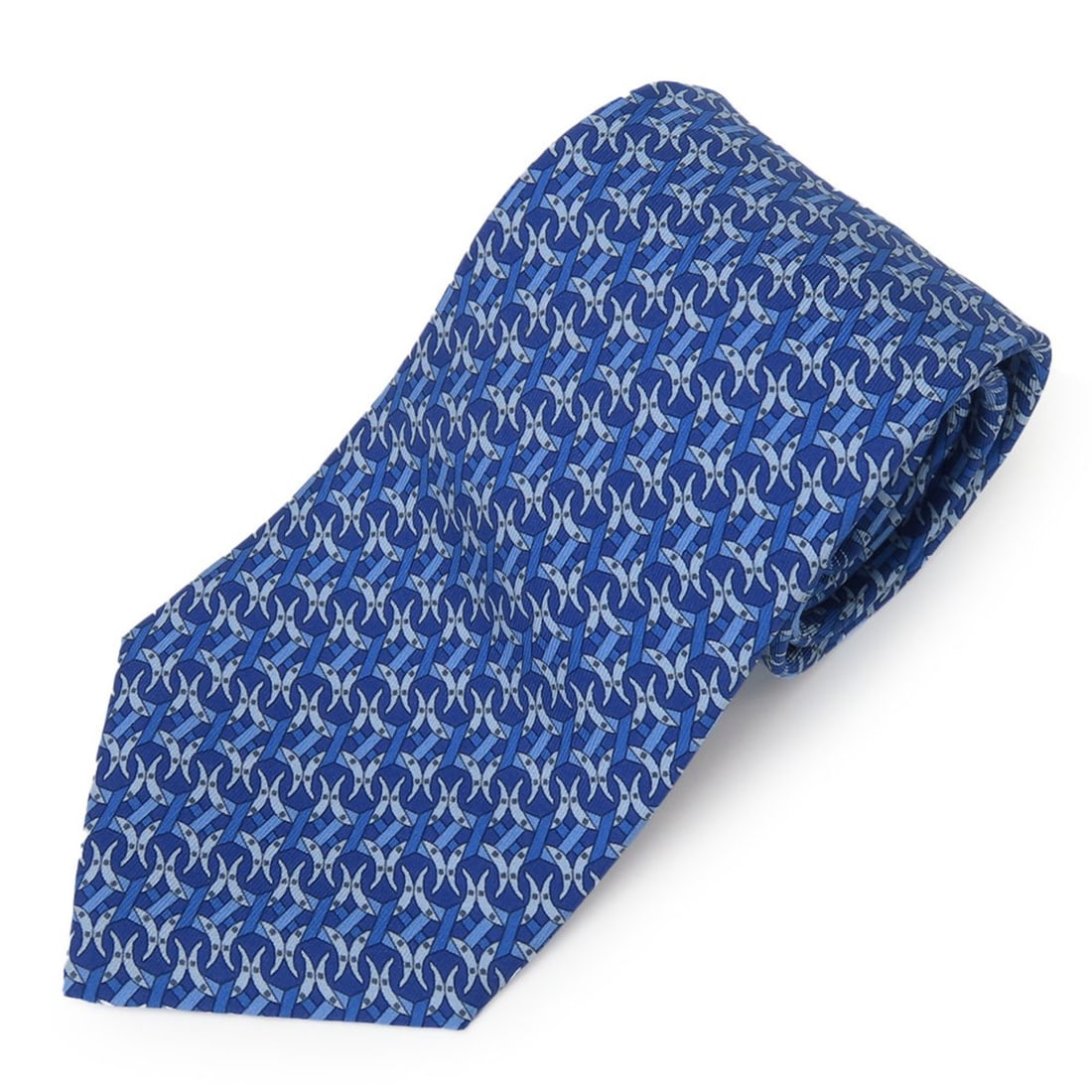 Hermes silk tie, blue, men's apparel. (1 of 11)