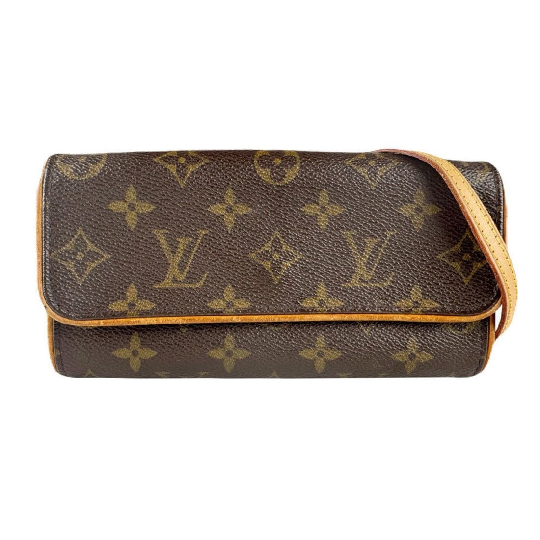 Louis Vuitton Monogram Pochette Twin PM Shoulder Bag in Canvas, Brown, Women's, M51854 z8336 (1 of 20)