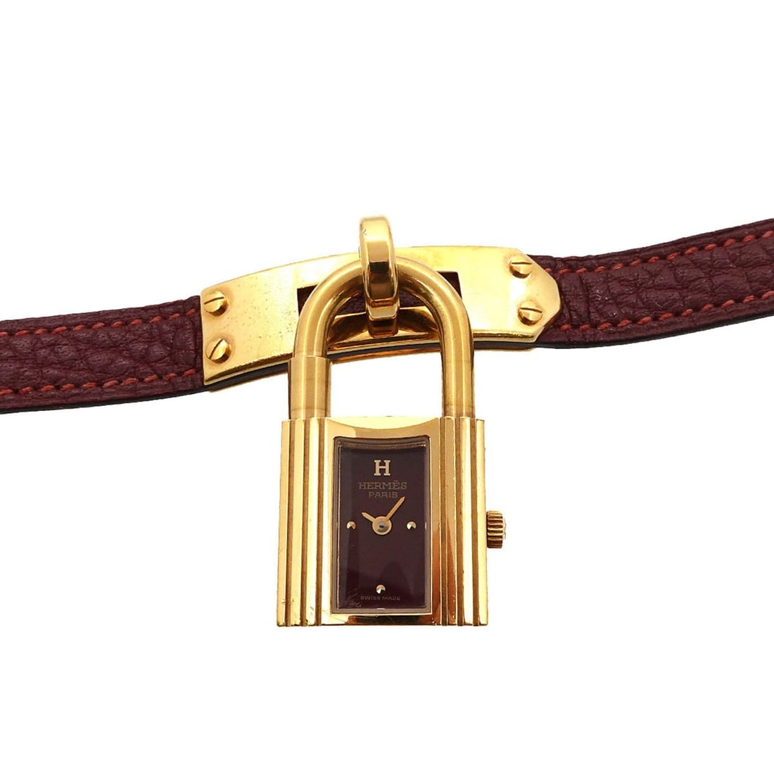 Hermès Kelly Watch, Women's, Bordeaux Quartz Watch with Cadena: --- Catalog ---Category: SizeWrist Size: 13cm - 16cm / 5.11'' - 6.29''Case Diameter: 20mm / 0.79''Category: DesignType: WristwatchGender: WomenColor (Dial): BordeauxMaterial (Band): LeatherMaterial (C
