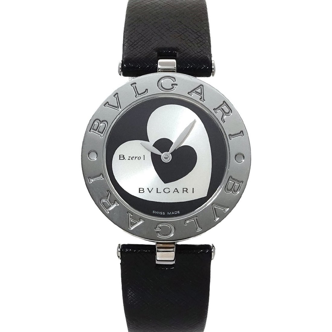 BVLGARI B-Zero1 BZ30S Women's Double Heart Black Quartz Watch: --- Catalog ---Category: SizeWrist Size: 13cm - 17cm / 5.11'' - 6.69''Case Diameter: 30mm / 1.18''Category: DesignType: WristwatchGender: WomenColor (Dial): Black, SilverMaterial (Band): Leather, Stai
