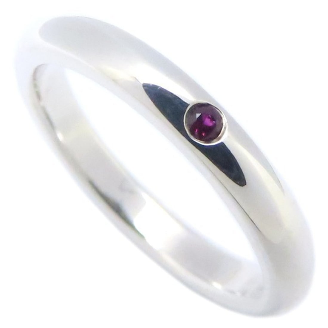 TIFFANY & Co. Stacking Band Ring with Ruby and Silver 925, Women's, 294823: --- Catalog ---Category: SizeJP Size: 10US Size: 5.5Category: DesignColor: SilverGender: WomenMaterial: Silver 925Category: GeneralBrand: Tiffany--- Item List ---Section: ConditionRanking: Rank A Used