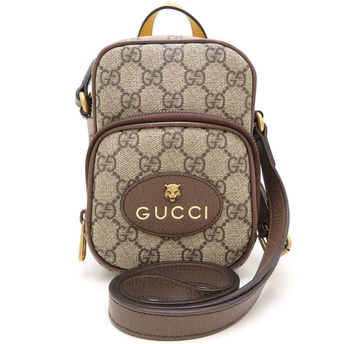 GUCCI Neo Vintage 658556 Shoulder Bag in GG Supreme Canvas and Leather (Beige, Brown, Yellow) for: --- Catalog ---Category: SizeSize (HxWxD): 17cm x 12cm x 7cm / 6.69'' x 4.72'' x 2.75''Category: DesignType: Shoulder bagColor: Beige brownGender: WomenMaterial: GG Supreme Category: GeneralMPN: 65855