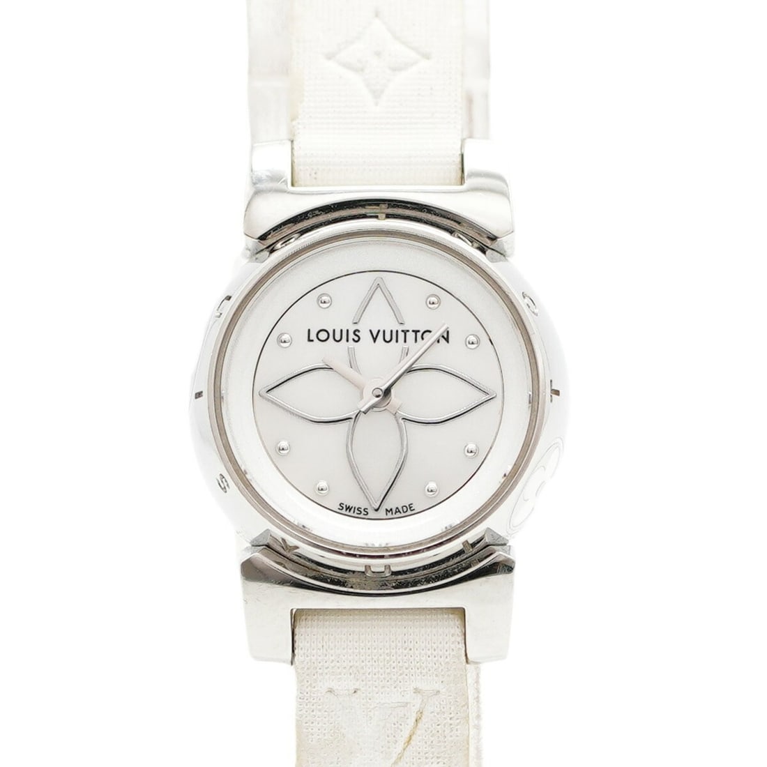 Louis Vuitton Tambour Q151C White Dial Women's Watch: --- Catalog ---Category: SizeWrist Size: 17cm / 6.69''Case Diameter: 18mm / 0.71''Category: DesignType: WristwatchGender: WomenColor (Dial): White shellMaterial (Band): LeatherCategory: GeneralMPN: Q1