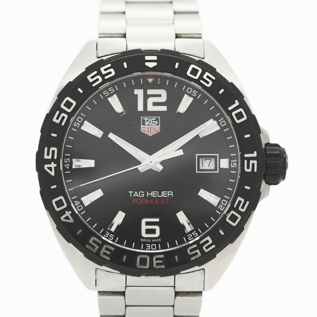 TAG Heuer Formula 1 WAZ1110 Black Dial Men's Watch: --- Catalog ---Category: SizeWrist Size: 15cm / 5.9''Case Diameter: 41mm / 1.61''Category: DesignType: WristwatchGender: MenColor (Dial): BlackMaterial (Band): Stainless steelMaterial (Case): Stainles