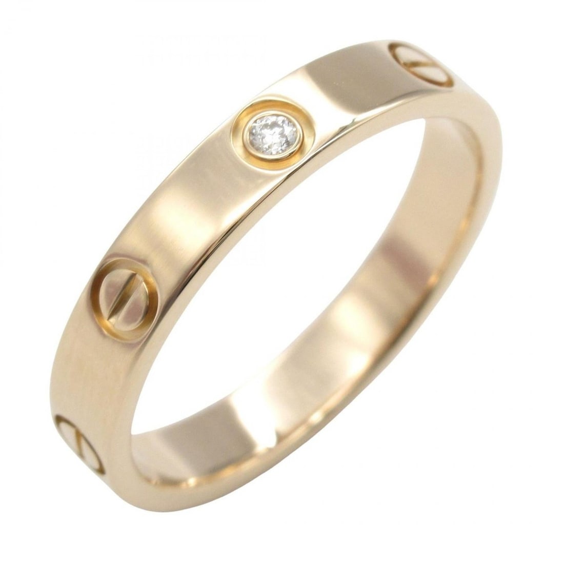 Cartier Mini Love Ring (1PD) in 18K Pink Gold with Diamonds, available gold and clear tones for men: --- Catalog ---Category: SizeJP Size: 15.5US Size: 7.5Category: DesignType: Band ringColor: Clear, GoldStone: DiamondGender: Men,WomenMaterial: Pink gold (18K)Category: GeneralMPN: B4050700Brand: Cart