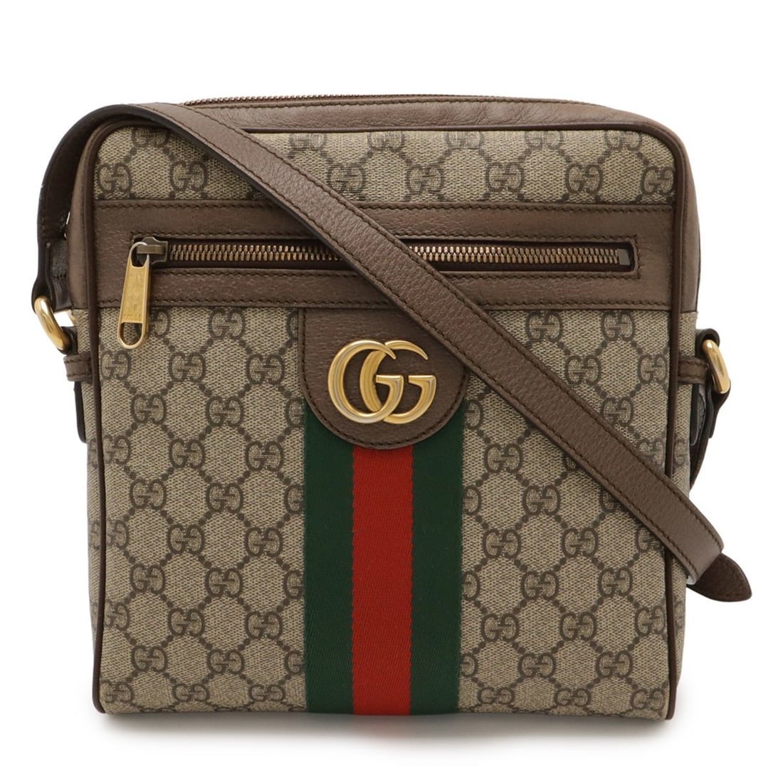 GUCCI Ophidia Small Bag GG Supreme Sherry Line PVC Leather Beige Mocha Brown 547926: --- Catalog ---Category: SizeSize (HxWxD): 23.5cm x 23cm x 4.5cm / 9.25'' x 9.05'' x 1.77''Category: DesignType: Shoulder bagColor: Beige, BrownGender: Women,MenMaterial: GG Supreme , Canvas , Leather