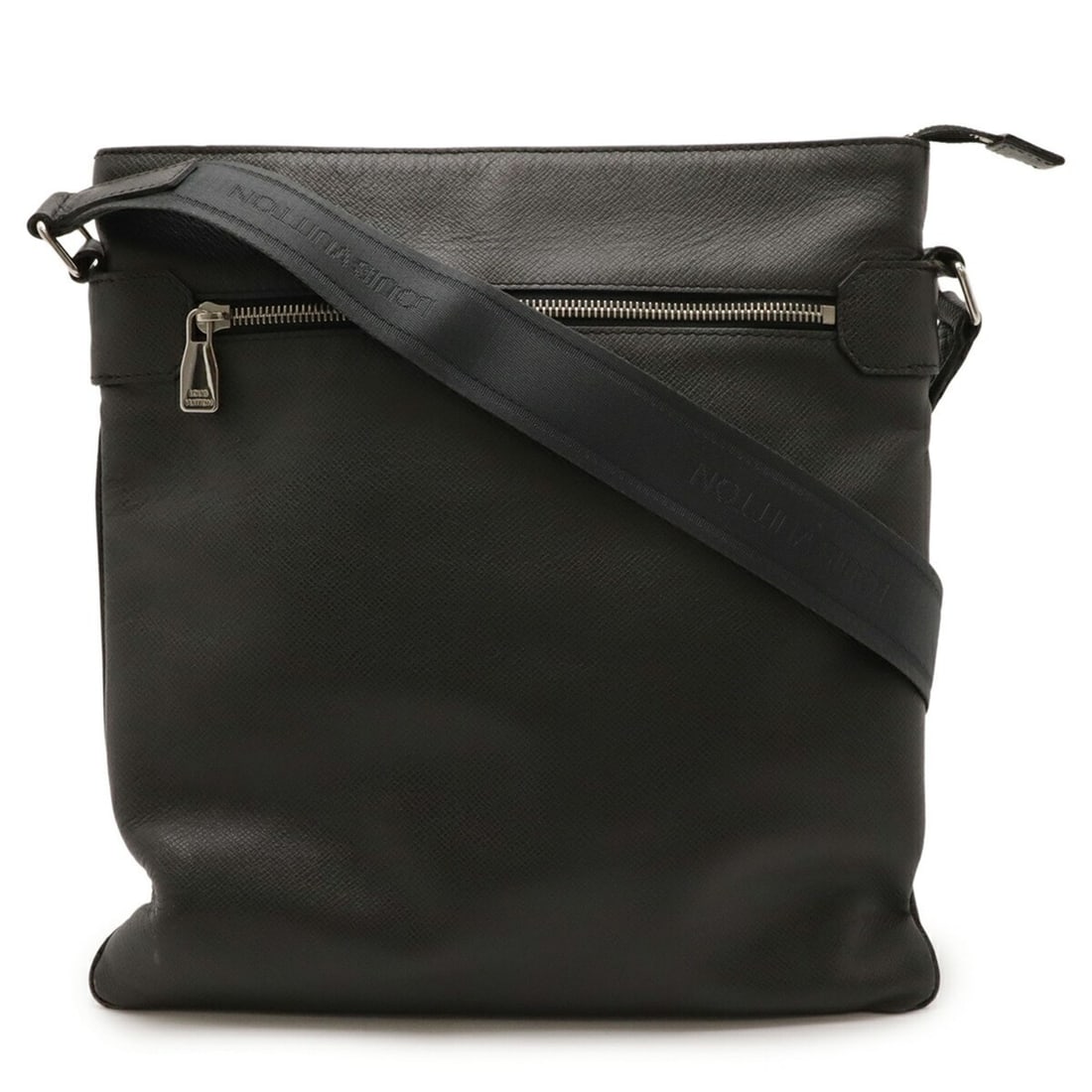 LOUIS VUITTON Taiga Sasha Shoulder Bag in Black Leather Ardoise M32712 (1 of 10)