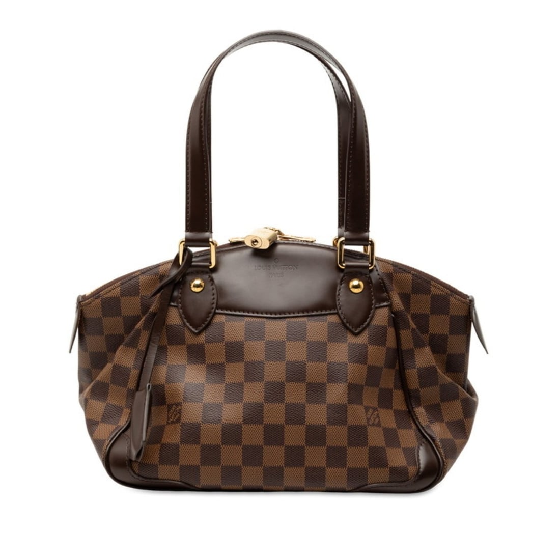 Louis Vuitton Damier Verona PM Handbag N41117 Brown Leather Women's LOUIS VUITTON: --- Catalog ---Category: SizeSize (HxWxD): 22cm x 26cm x 15cm / 8.66'' x 10.23'' x 5.9''Category: DesignType: HandbagColor: Brown, Damier CanvasGender: WomenMaterial: Damier Canvas Category: