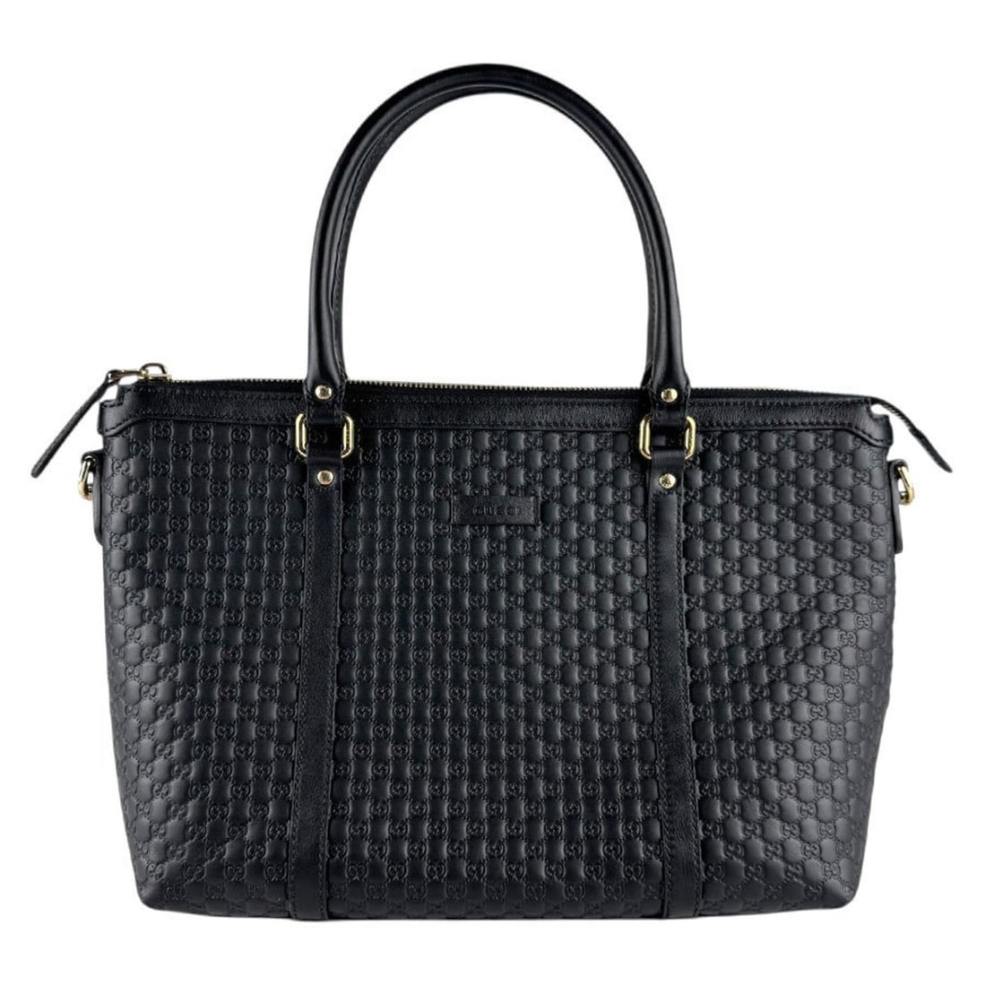 Gucci Micro Guccissima Leather Handbag Shoulder Bag in Black and Gold, Women's, 449656 z8352 (1 of 8)