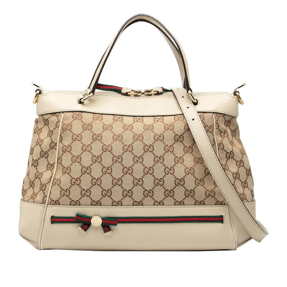 Gucci GG Canvas Mayfair Handbag/Shoulder Bag 2WAY 269894 Beige Ivory Leather Women's GUCCI (1 of 7)