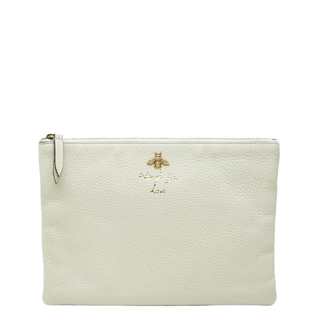 Gucci Animalier Bee Clutch/Second Bag/Pouch 460187 Ivory Leather Women's GUCCI (1 of 12)