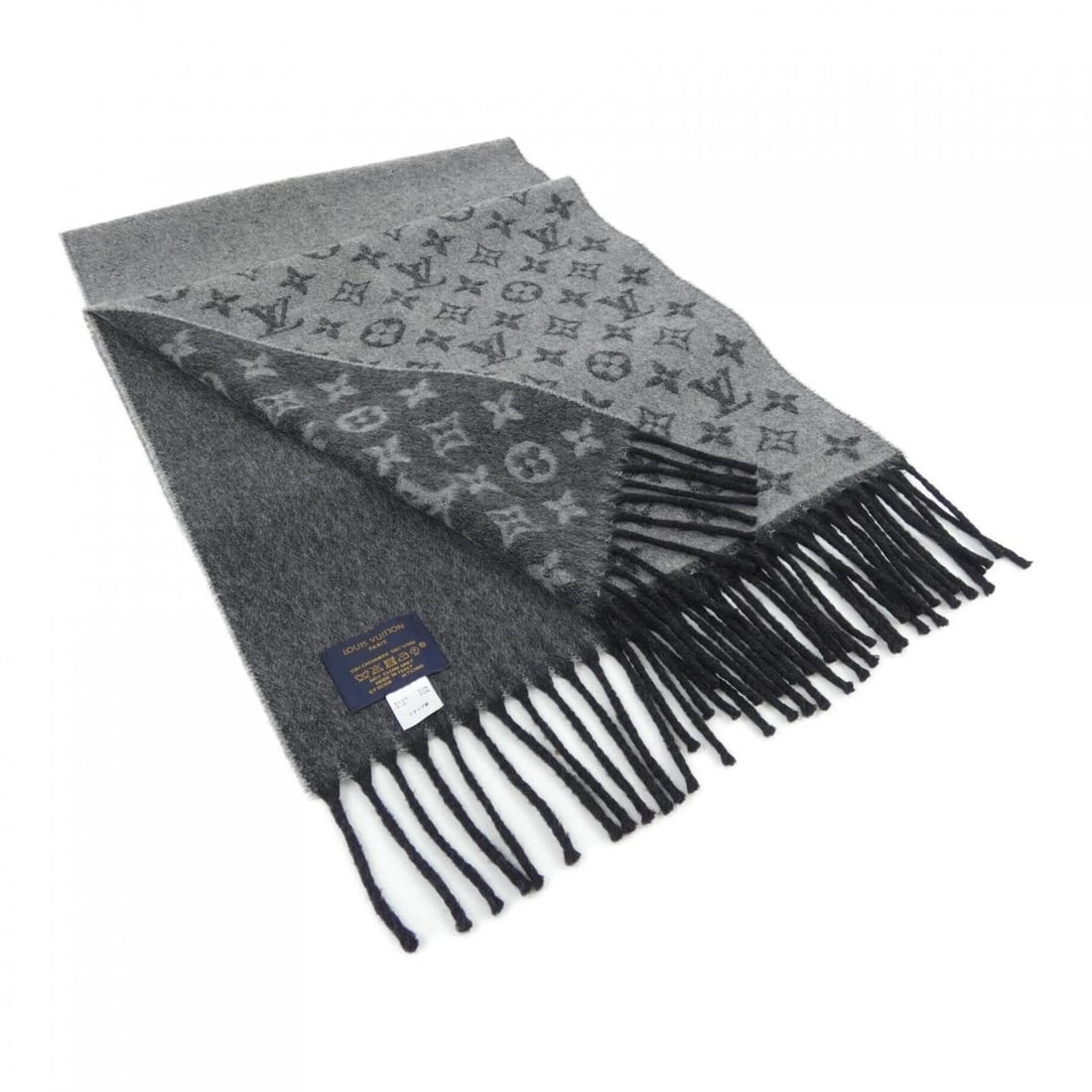 Louis Vuitton Monogram Gradient M75900 Muffel: --- Catalog ---Category: SizeSize (LxW): 1.84m x 36cm / 72.44'' x 14.17''Category: DesignType: StoleColor: GrayGender: MenMaterial: Cashmere 50%, Wool 50%Category: GeneralMPN: M75900Brand: Louis