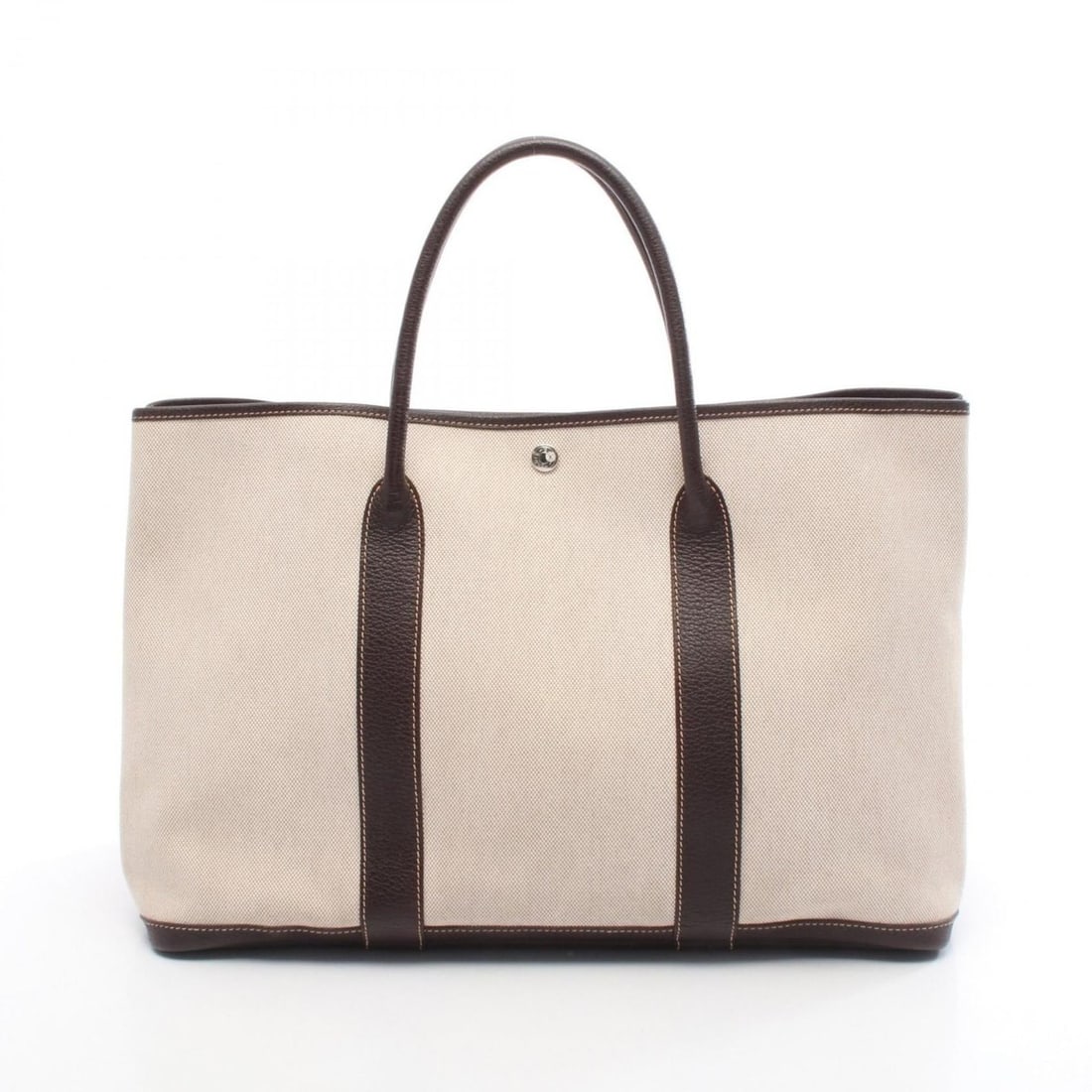 Hermes Hermès Garden Party MM Tote Bag, Canvas Toile H Negonda, Women's, Beige and Brown (1 of 19)