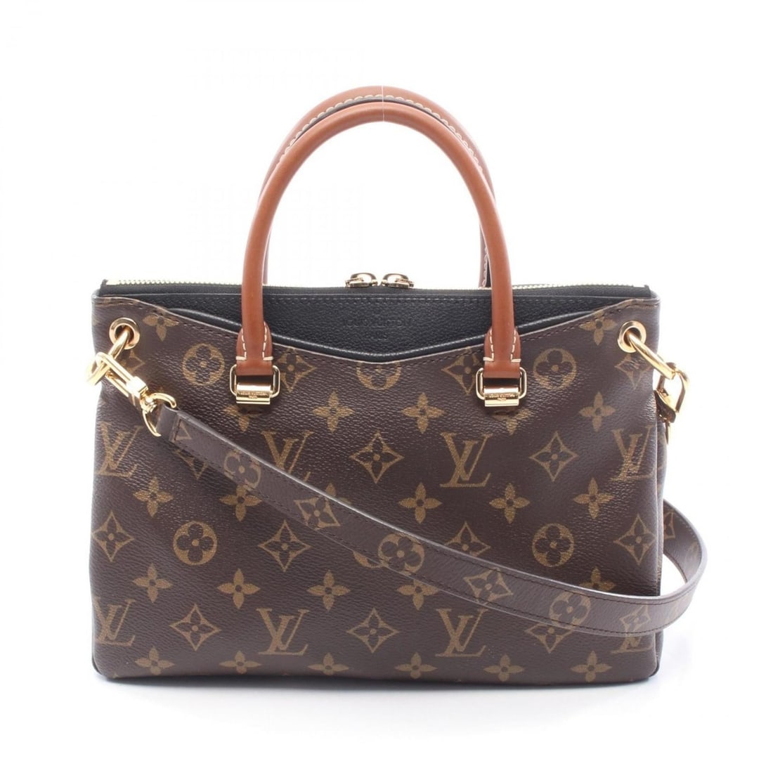 Louis Vuitton Pallas BB Handbag, Coated Canvas and Leather, Monogram, Women's, Brown Black, M42960 (1 of 13)