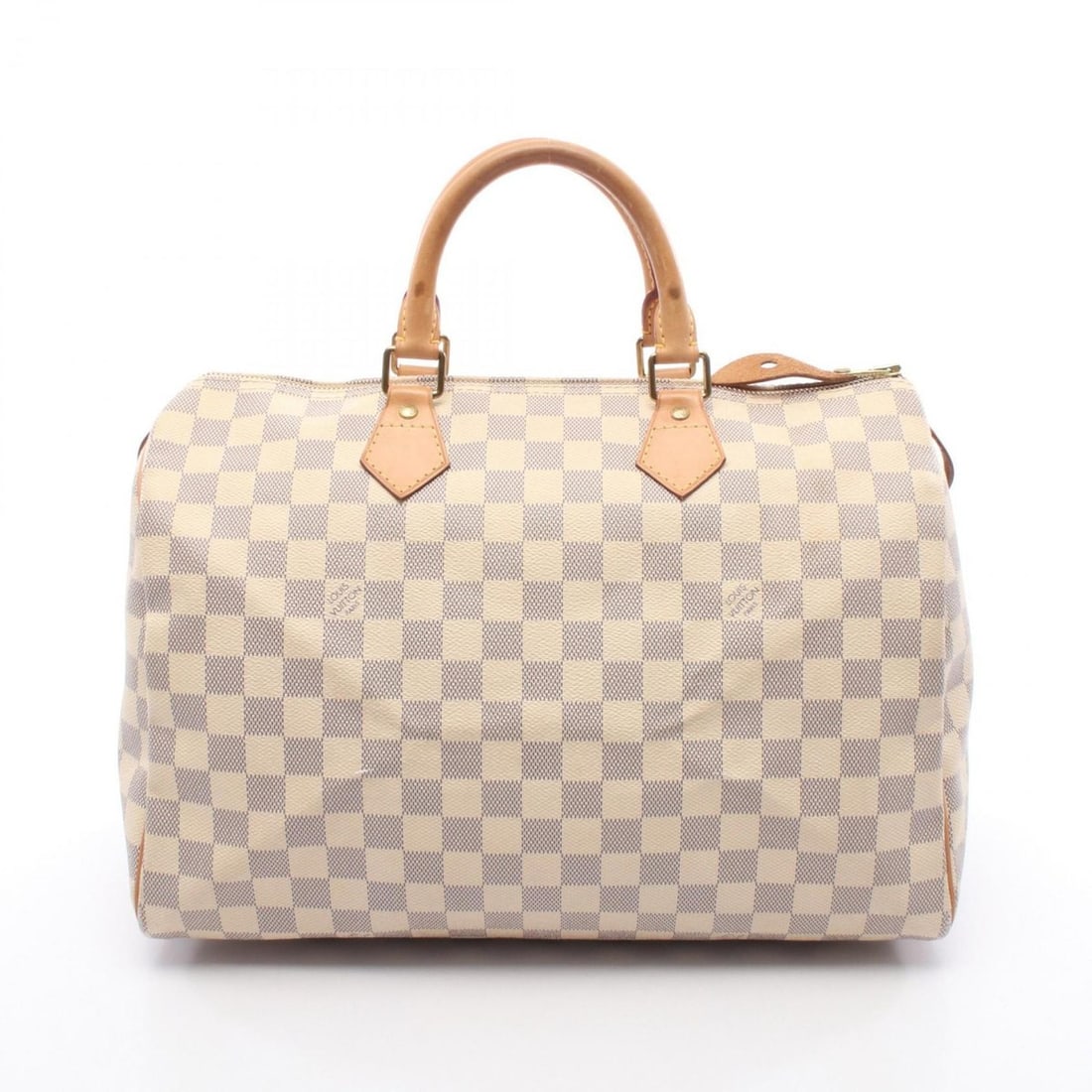 Louis Vuitton Speedy 35 Handbag, Coated Canvas and Leather with Damier Azur, Women's, White, N41535: --- Catalog ---Category: SizeSize (HxWxD): 24cm x 35cm x 17cm / 9.44'' x 13.77'' x 6.69''Category: DesignType: HandbagColor: Damier Azur, WhiteGender: WomenMaterial: Coated canvas , Leather Category: