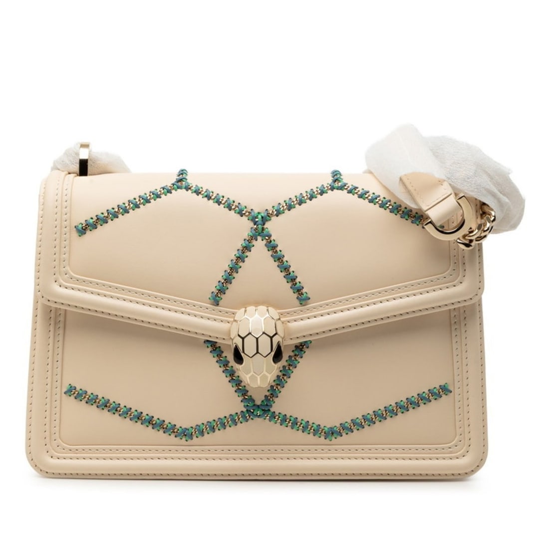 BVLGARI Serpenti Chain Shoulder Bag in Beige Grained Calfskin Leather for Women: --- Catalog ---Category: SizeSize (HxWxD): 15.5cm x 24cm x 7.5cm / 6.1'' x 9.44'' x 2.95''Category: DesignType: Shoulder bagColor: BeigeGender: WomenMaterial: Leather Category: GeneralBrand: BvlgariCo