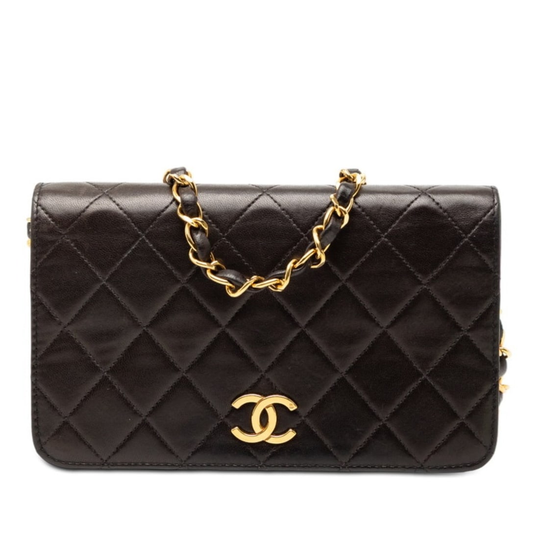CHANEL Matelasse Coco Mark Chain Shoulder Bag in Black Lambskin for Women: --- Catalog ---Category: SizeSize (HxWxD): 11cm x 19cm x 4cm / 4.33'' x 7.48'' x 1.57''Category: DesignType: Shoulder bagColor: BlackGender: WomenMaterial: Leather Category: GeneralBrand: