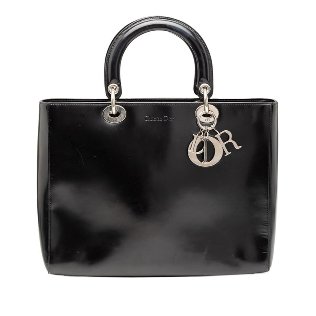Christian Dior Dior Lady handbag in black patent leather for women.: --- Catalog ---Category: SizeSize (HxWxD): 25cm x 32cm x 12cm / 9.84'' x 12.59'' x 4.72''Category: DesignType: HandbagColor: BlackGender: WomenMaterial: Patent leather Category: GeneralBrand: Christia