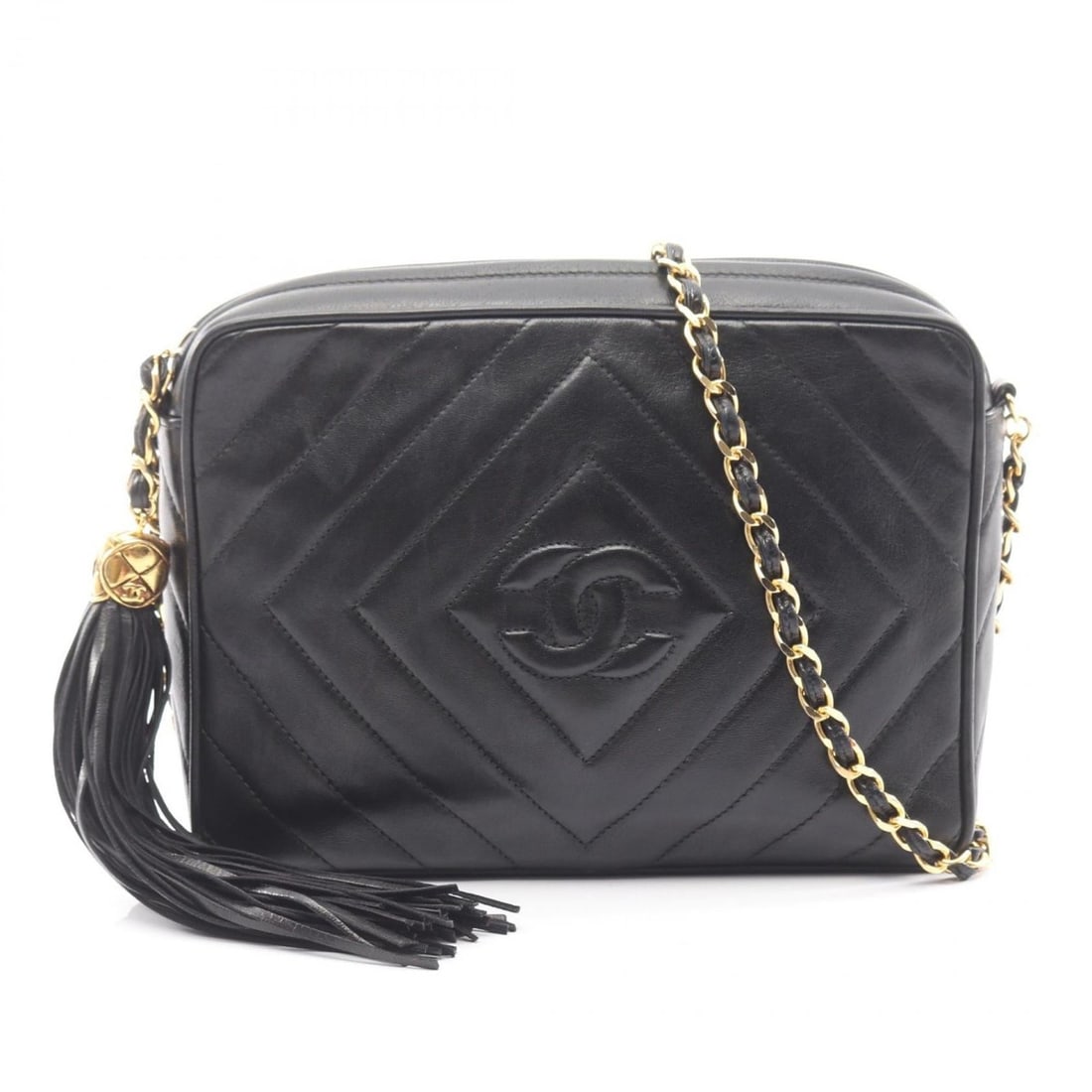 CHANEL Diamond Stitch Coco Mark Shoulder Bag, Lambskin Leather, Women's, Black: --- Catalog ---Category: SizeSize (HxWxD): 16.5cm x 22.5cm x 6cm / 6.49'' x 8.85'' x 2.36''Category: DesignType: Shoulder bagColor: BlackGender: WomenMaterial: Leather Leather/Fur Type: LambskinCatego