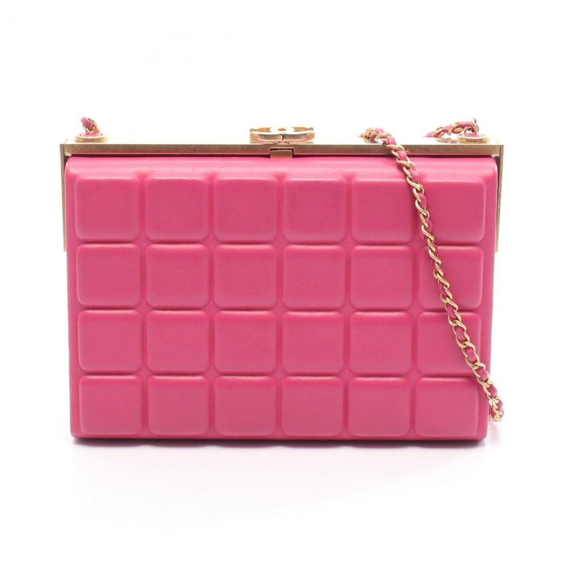 CHANEL Chocobar Shoulder Bag in Lambskin Leather, Pink (1 of 13)