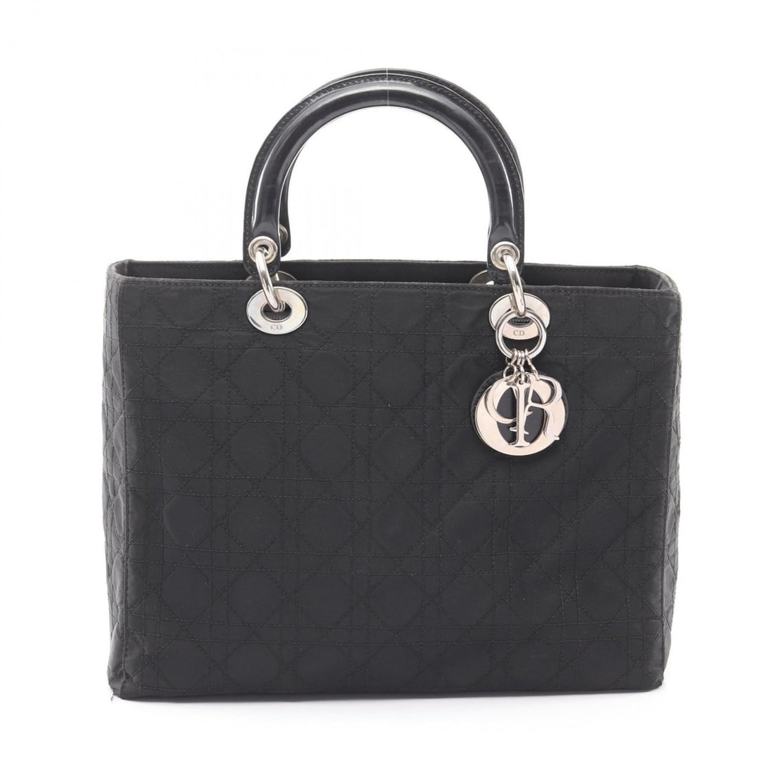 Christian Dior Dior Lady Large Handbag, Nylon and Leather, Women's, Black: --- Catalog ---Category: SizeSize (HxWxD): 25cm x 32cm x 11cm / 9.84'' x 12.59'' x 4.33''Category: DesignType: HandbagColor: BlackGender: WomenMaterial: Nylon , Leather Category: GeneralBrand: Christi