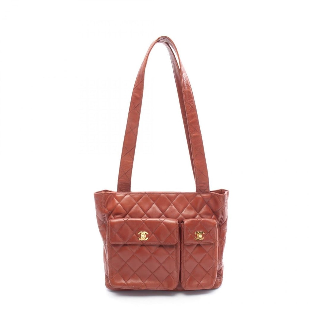CHANEL Matelasse Tote Bag, Leather, Women's, Brown: --- Catalog ---Category: SizeSize (HxWxD): 28cm x 32cm x 6.5cm / 11.02'' x 12.59'' x 2.55''Category: DesignType: Tote bagColor: BrownGender: WomenMaterial: Leather Hardware Color: GoldCategory: Genera