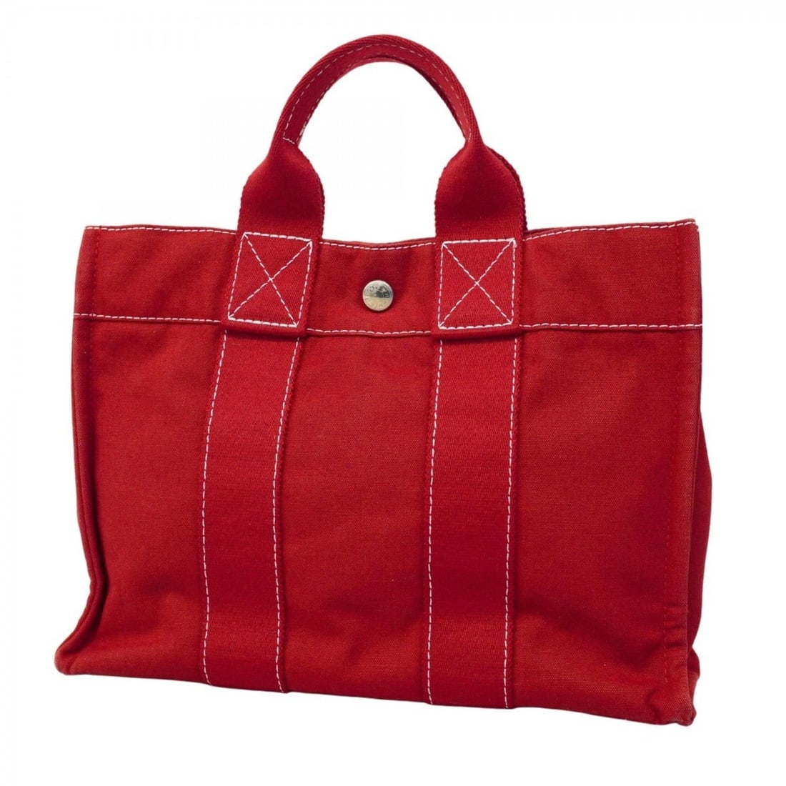 Hermes Hermès Deauville PM Tote Bag in Red Canvas for Women: --- Catalog ---Category: SizeSize (HxWxD): 22cm x 30cm x 8cm / 8.66'' x 11.81'' x 3.14''Category: DesignType: Tote bagColor: Red colorGender: WomenMaterial: Canvas Hardware Color: SilverCategory: Gene