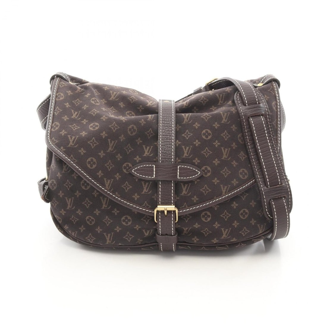Louis Vuitton Saumur Shoulder Bag, Canvas and Leather, Monogram Mini Lan, Women's, Brown, M95227: --- Catalog ---Category: SizeSize (HxWxD): 21cm x 28cm / 8.26'' x 11.02''Category: DesignType: Shoulder bagColor: Brown, EbeneGender: WomenMaterial: Monogram Mini Lin Category: GeneralMPN: M95227Brand