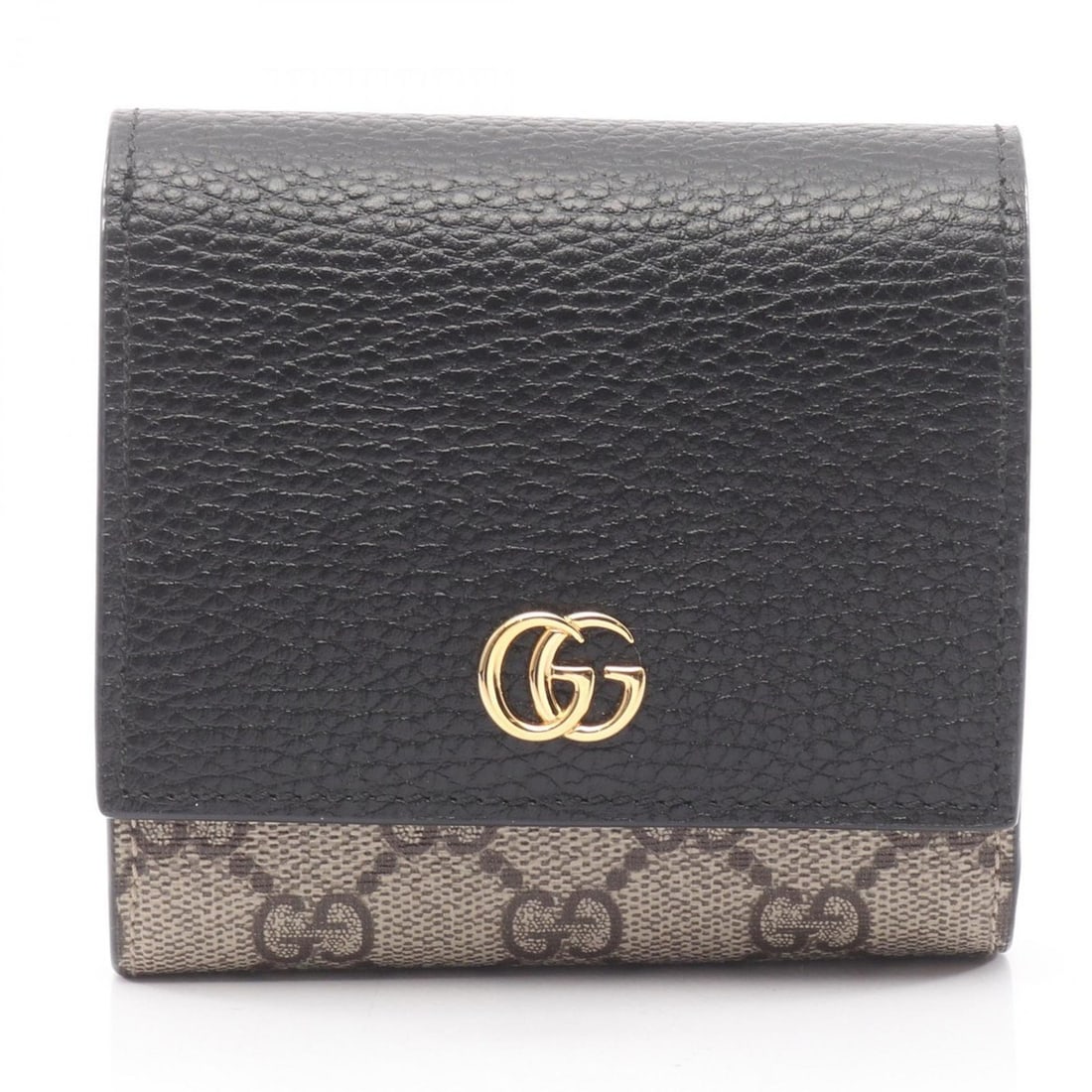 Gucci GG Marmont Supreme Leather Bifold Wallet for Women, Black and Beige, 598587 (1 of 17)
