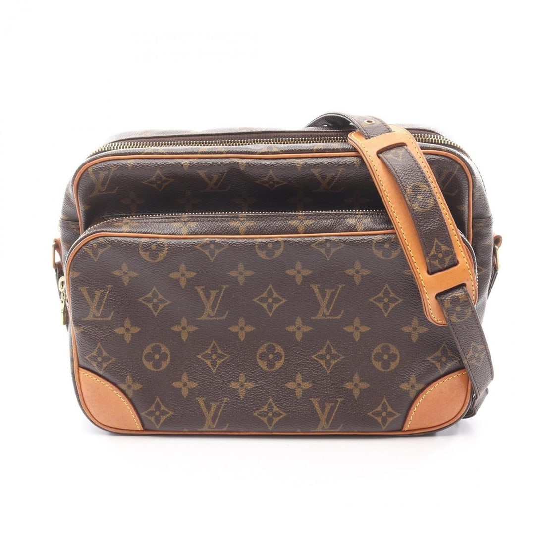 Louis Vuitton Nile Shoulder Bag, Coated Canvas and Leather, Monogram, Women's, Brown, M45244: --- Catalog ---Category: SizeSize (HxWxD): 20cm x 28cm / 7.87'' x 11.02''Category: DesignType: Shoulder bagColor: Brown, MonogramGender: WomenMaterial: Coated canvas , Leather Category: GeneralMPN: M4