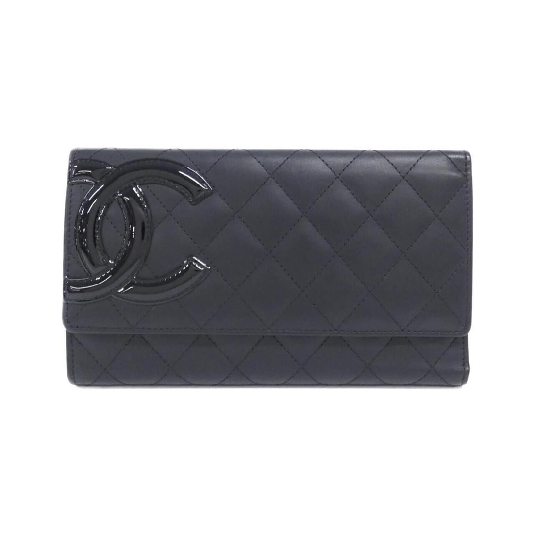 Chanel Cambon Line 46645 Wallet: --- Catalog ---Category: SizeSize (HxWxD): 12cm x 20cm x 2cm / 4.72'' x 7.87'' x 0.78''Category: DesignType: Wallet (tri-fold)Color: BlackGender: WomenMaterial: Leather Leather/Fur Type: Calfskin,