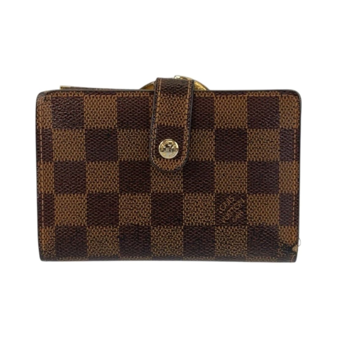 LOUIS VUITTON Damier Porte Monnaie Viennois Brown with Gold Hardware N61664 Compact Folding Wallet (1 of 11)