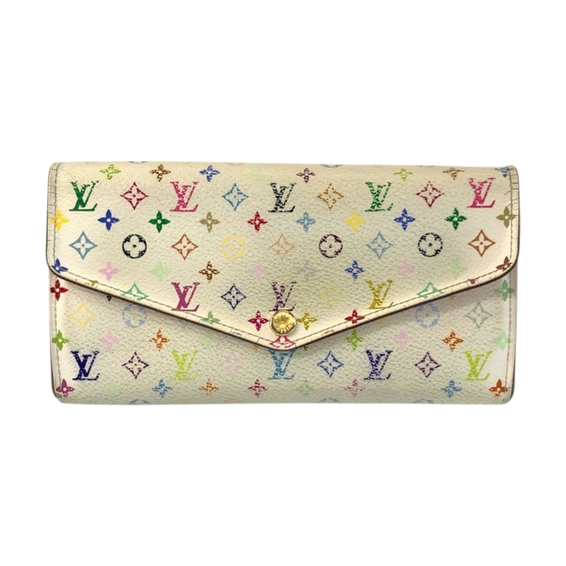 LOUIS VUITTON Monogram Multicolore Portefeuille Sarah Bron Rich Gold Hardware Long Wallet M60667: --- Catalog ---Category: SizeSize (HxWxD): 10cm x 18.5cm x 2.5cm / 3.93'' x 7.28'' x 0.98''Category: DesignType: Long wallet (bi-fold)Color: Blanc, LitchiGender: WomenMaterial: PVC Category: GeneralBr