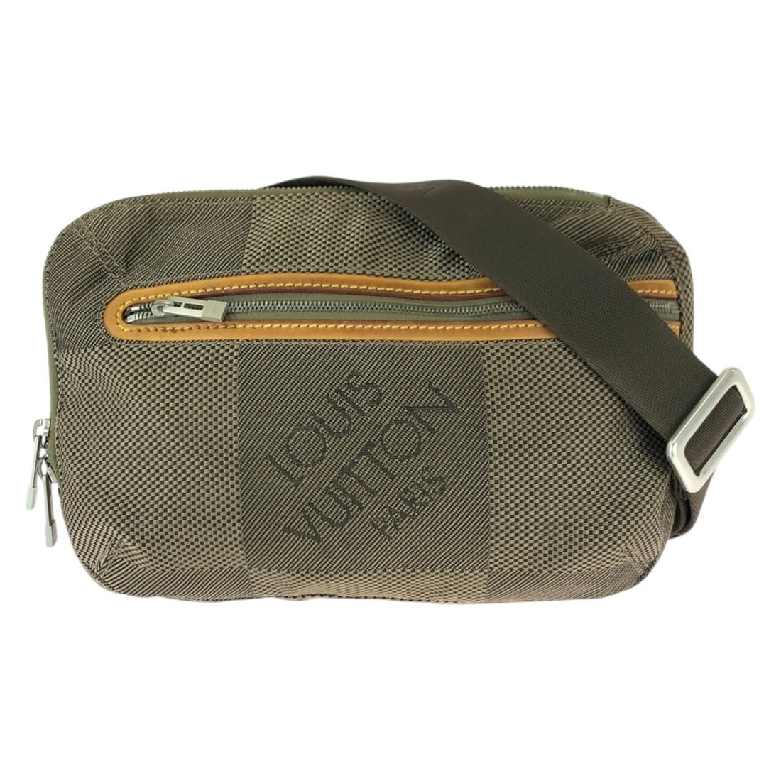 LOUIS VUITTON Damier Geant Arche Brown Canvas Leather with Silver Hardware, M93022, Women's Body: --- Catalog ---Category: SizeSize (HxWxD): 19cm x 26cm x 5cm / 7.48'' x 10.23'' x 1.96''Category: DesignType: Fanny pack, Sling bagColor: BrownGender: WomenMaterial: Canvas , Leather Category: General