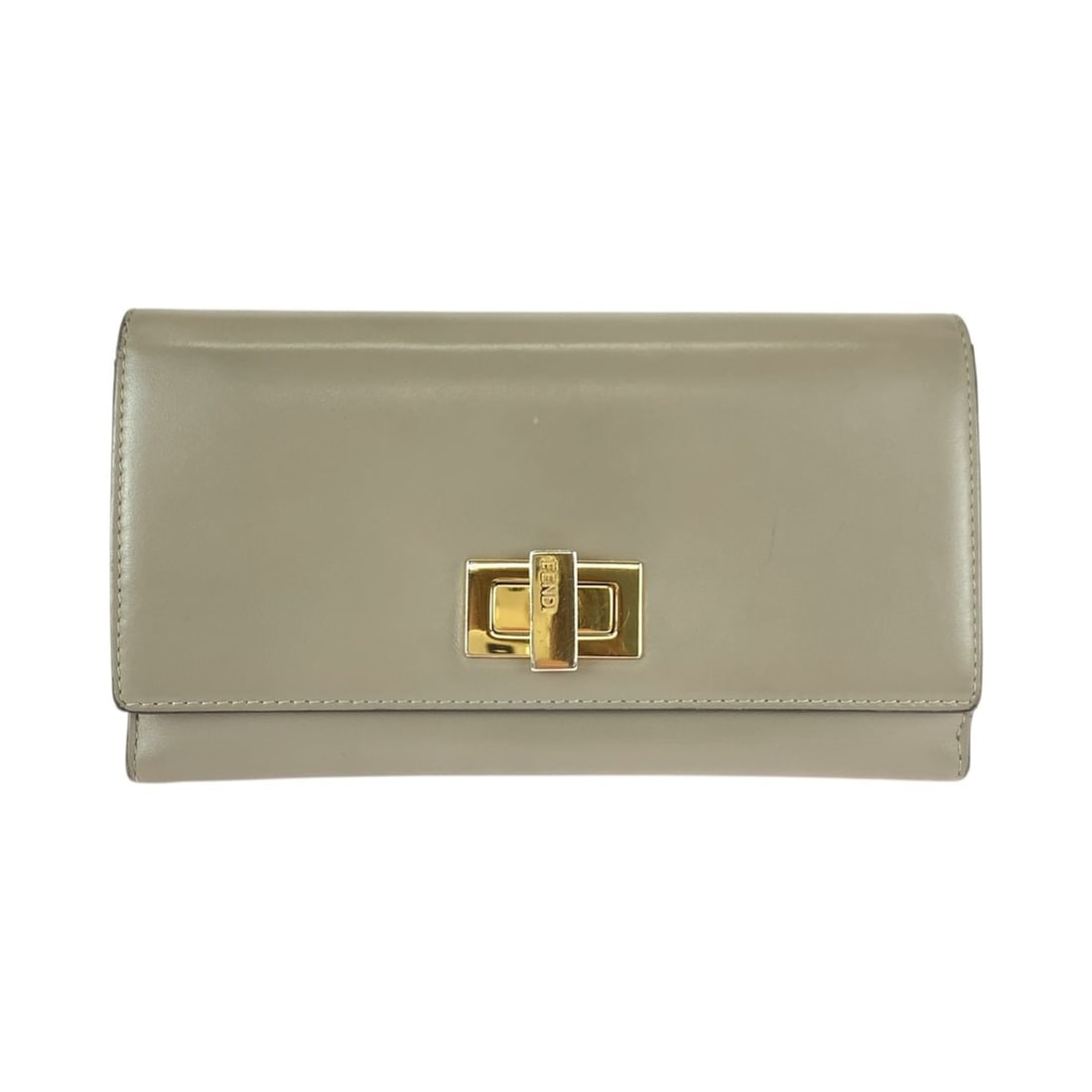 FENDI Peekaboo Beige Leather Long Wallet with Gold Hardware, 8M0308, Women's (1 of 10)
