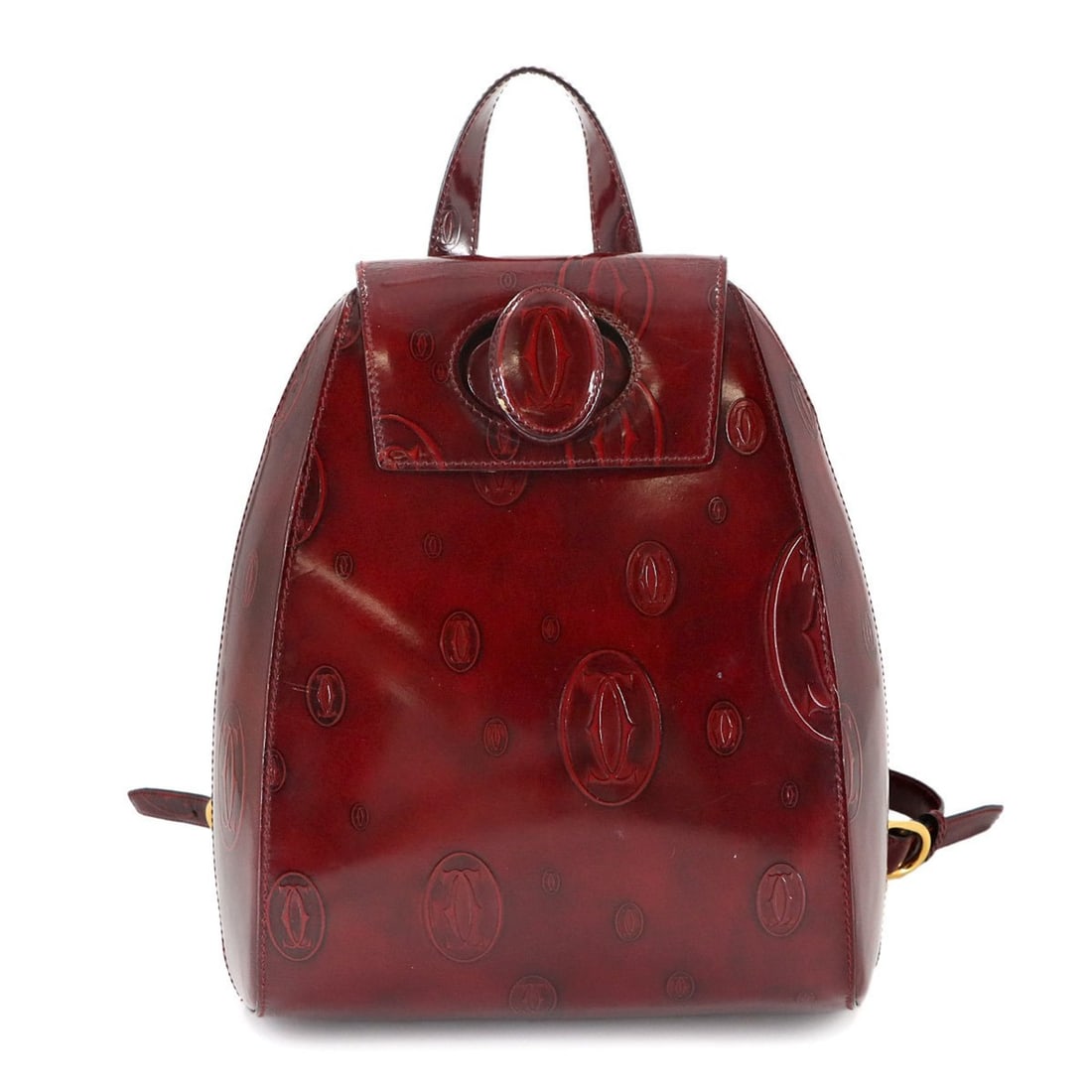 Cartier Happy Birthday Backpack in Bordeaux Patent Leather with Gold Hardware (L1000244) (1 of 10)