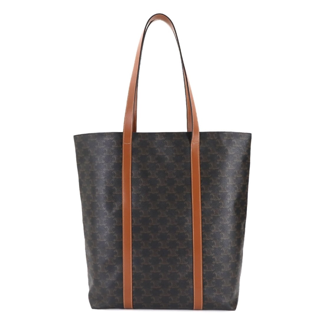 Celine Triomphe Museum Tote Bag, Tan PVC Leather, Gold Hardware, 194542: --- Catalog ---Category: SizeSize (HxWxD): 38cm x 31cm x 12cm / 14.96'' x 12.2'' x 4.72''Category: DesignType: Tote bagColor: BrownGender: WomenMaterial: PVC , Leather Category: GeneralMPN: 194542Bran